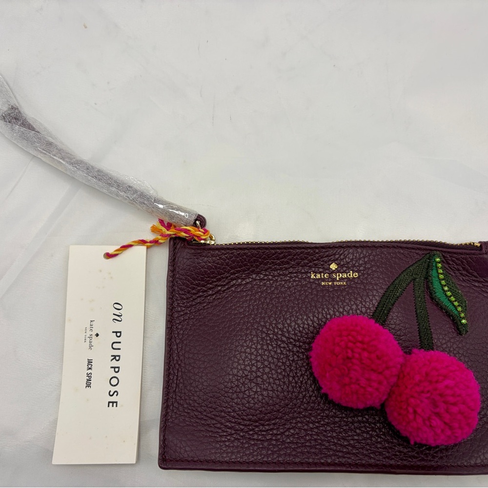 Kate Spade Cherry Leather Wristlet NWT